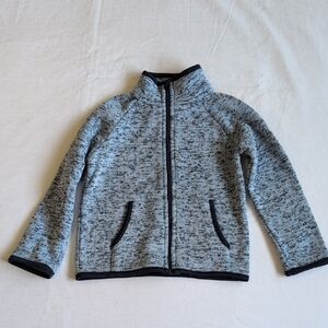 joe fresh active blue marl plush knit fleece zip-up jacket 3T toddler boys